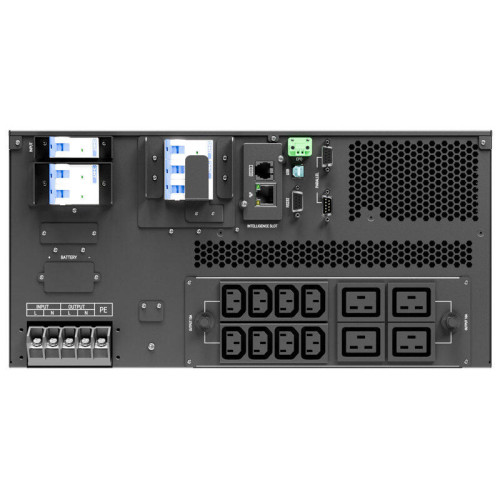 Источник бесперебойного питания/ ONTEK SM RT 10 (SB) BUL10, 10 кВА/10 кВт (PF=1) с внутренними аккумуляторными батареями 20шт/9Ач с расчетным сроком службы 10 лет, выходными клеммами и выходными розетками 8шт х С13, 4шт х С19, с выключателем сервисного ба