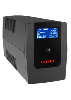 Линейно-интерактивный ИБП ДКС серии Info LCD, 600 ВА/360 Вт, 1/1, 3xIEC C13, USB + RJ45, LCD, 1x7Aч