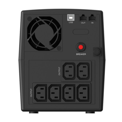 Башенный линейно-интерактивный ИБП/ ИБП CBR [QTM-1500T-6I-LCUC] Line Interactive  1500VA/900W 9Ah12V 4 x Shuko, HID-USB, RJ45/11
