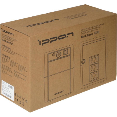 Источник бесперебойного питания Ippon Back Basic 1050 600Вт 1050ВА черный