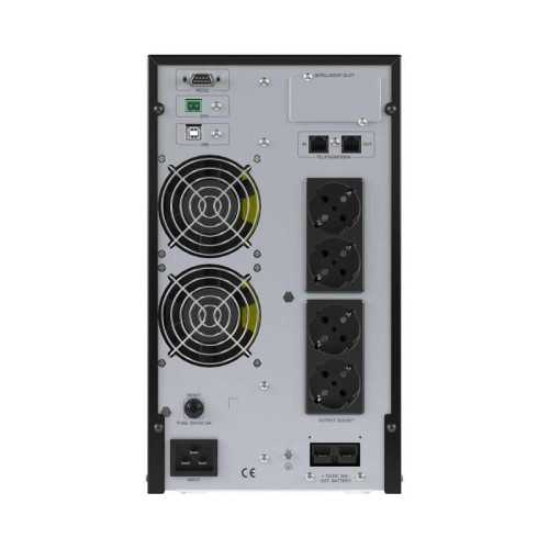 Онлайн ИБП ДКС серии Small Tower, 2000 ВА/1800 Вт, 1/1, 4xSchuko, EPO, USB, RS-232, RJ45, з/у 6А, без АКБ Онлайн ИБП ДКС серии Small Tower, 2000 ВА/1800 Вт, 1/1, 4xSchuko, EPO, USB, RS-232, RJ45, з/у 6А, без АКБ