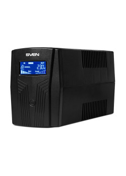 Линейно-интерактивный источник бесперебойного питания SVEN Pro 650, 390вт, 650Ва, 175-280в, 2 евророзетки, 4.4 кг./ UPS SVEN Pro 650, line-interactive, 390wt, 650Va, 175-280v, 2 eurosockets, 4.4 kg.