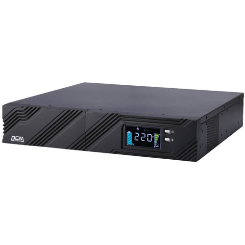 UPS POWERCOM SPR-1000, line-interactive, 1000 VA, 800 W, LCD, Rack / Tower, 8 IEC320 C13 sockets with redundant power supply, USB, RS-232, SNMP card slot, RJ45 protection, WxDxH 428x453x84 mm, 18.3 kg