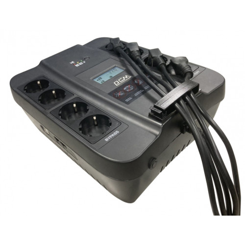 UPS SPD-1100U LCD, line-interactive, digital display, 1100 VA, 605 W, 4 Euro sockets with backup power supply, 4 Euro sockets with filtering, USB protection RJ45/RJ11,lead acid battery 12V 9Ач, WxDxH 285х232х103мм, 7.8 kg