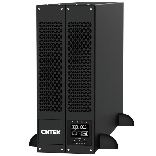 Источник бесперебойного питания/ ONTEK SM RT 6 (SB) BUL10, 6 кВА/6 кВт (PF=1) с внутренними аккумуляторными батареями с расчетным сроком службы 10 лет, выходными клеммами и выходными розетками 6шт х С13, 2шт х С19, с выключателем сервисного байпаса и выхо