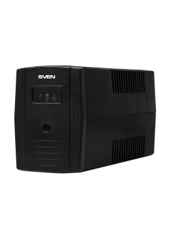 ИБП SVEN Pro 600, линейно-интерактивный, автоматический стабилизатор напряжения, 360Вт, 600Ва, 2 евророзетки, черный, габариты 100х295х145мм, 4,3кг./ UPS SVEN Pro 600, linear-interactive, automatic voltage regulator, 360W, 600Va, 2 eurosockets, black, dim