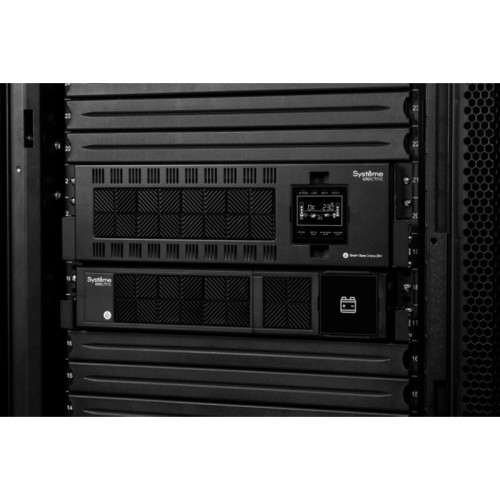 ИБП Systeme Electric Smart-Save Online SRV 10000 ВА, монтаж в стойку 5U, 230 В, 1:1, клеммный вход/выход, SmartSlot, LCD, USB, версия с возможностью увеличения времени автономии, 2 кор.