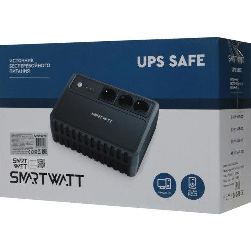Источник бесперебойного питания Smartwatt Safe 1000 600Вт 1000ВА черный