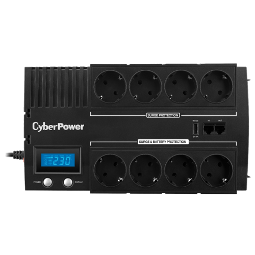 Источник бесперебойного питания/ UPS Line-Interactive CyberPower BR1000ELCD 1000VA/600W USB/RJ11/45 (4+4 EURO)