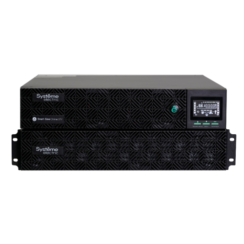 Systeme Electric Smart-Save Online SRV 6000 ВA, 6000 Вт, 230 В, 1:1, 2U+2U, конвертируемый форм-фактор, 16 шт. АКБ, 12В 9Ач, клеммы, размеры 440x600x174 мм
