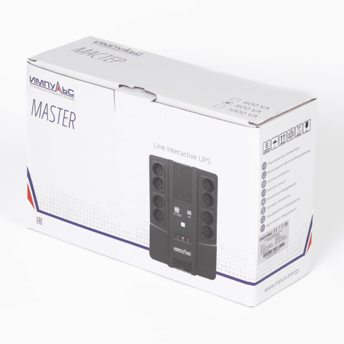 ИБП МАСТЕР 800, 800/480 ВА/Вт, LED, USB, RJ11/RJ45, SCHUKOx8/ line-interactive AS brick