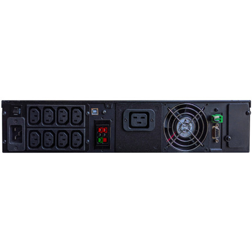 UPS Powercom SNT-2000, 2000 W / 2000 VA, Rack / Tower, 8 IEC320 C13 sockets and 1 IEC320 C19 socket with backup power, LCD, USB, RS-232, SNMP card slot, WxDxH 428x635x84 mm, weight 28.5 kg