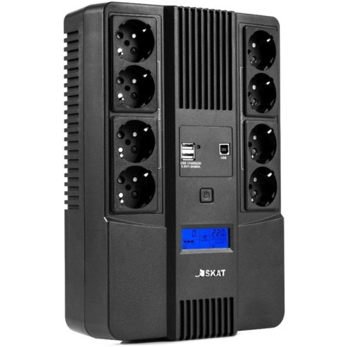 Источник бесперебойного питания Бастион SKAT-UPS 800-AID-IN-1x9-8 480Вт 800ВА черный