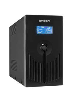 Источники бесперебойного питания/ ИБП CROWN 800VA/480W, metal, 1x12V/9AH, 4*EURO+1*IEC С13 bybass, AVR 140-290V, removable cable 1.8m, RJ-11/45, USB, LCD, battaries protection