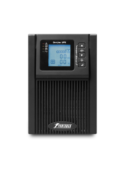 ИБП POWERMAN Online 1000, LCD, двойного преобразования, 1000ВА, 900Вт, 2 евророзетки с резервным питанием, USB, RS232, слот SNMP, разъем EPO, батарея 12В 9Ач 2 шт., 215 х 315 х 365 мм., 10.7 кг./ UPS POWERMAN Online 1000, LCD, dual conversion, 1000VA, 900