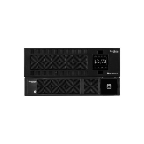 ИБП Systeme Electric Smart-Save Online SRV 10000 ВА, монтаж в стойку 5U, 230 В, 1:1, клеммный вход/выход, SmartSlot, LCD, USB, версия с возможностью увеличения времени автономии, 2 кор.