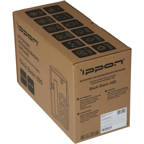 Источник бесперебойного питания Ippon Back Basic 650 360Вт 650ВА черный