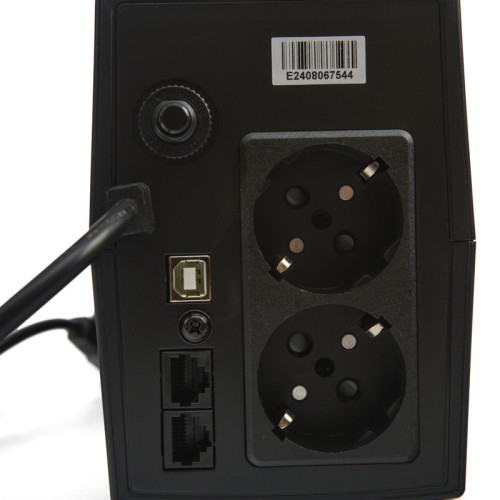 Башенный линейно-интерактивный ИБП/ ИБП CBR [UPS-TWP-101EJ-650] 650VA/390W, Schuko CEE 7 x2 outlets, LED, USB Type-B, RJ11/45 AVR, SEC, 12V/7Ah