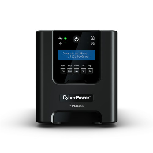 ИБП CyberPower PR750ELCD, Line-Interactive, 750VA/675W, 6 IEC-320 С13 розеток, USB&Serial, SNMPslot, LCD дисплей, Black, 0.48х0.27х0.28м., 13.5кг./ UPS Line-Interactive CyberPower  PR750ELCD 750VA/675W USB/RS-232/EPO/SNMPslot (6 IEC С13)