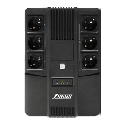 ИБП POWERMAN Brick 800, линейно-интерактивный, 800ВА, 480Вт,   3 евророзетки с резервным питанием, 3 евророзетки с фильтрацией, защита RJ45/RJ11, батарея 12В 9Ач 1 шт.,  293мм х 202мм х 93мм, 5.2 кг./ UPS POWERMAN Brick 800, line-interactive, 800VA, 480W,