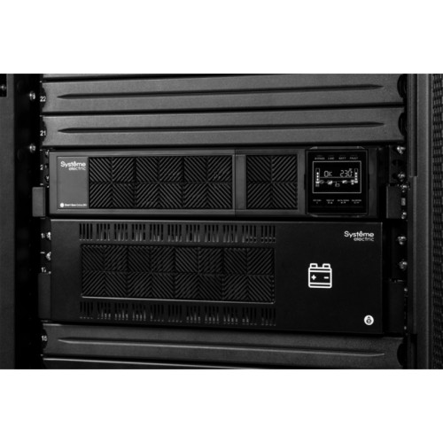 ИБП Systeme Electric Smart-Save Online SRV 6000 ВА, конвертируемый форм-фактор 5U, 230 В, 1:1, клеммный вход/выход, SmartSlot, LCD, USB, версия с возможностью увеличения времени автономии, 2 кор.