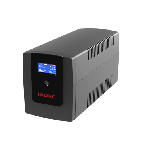 Линейно-интерактивный ИБП ДКС серии Info LCD, 1200 ВА/720 Вт, 1/1, 4xIEC C13, USB + RJ45, LCD, 2x7Aч Линейно-интерактивный ИБП ДКС серии Info LCD, 1200 ВА/720 Вт, 1/1, 4xIEC C13, USB + RJ45, LCD, 2x7Aч