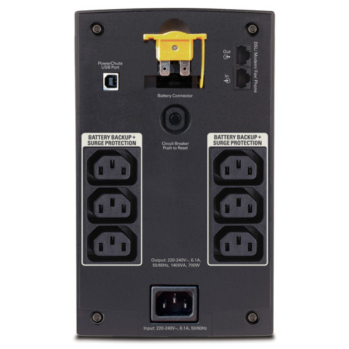Источник бесперебойного питания/ Back-UPS 700 Watts, Line Interactive, Automatic Volt Regulation, (6) IEC 320 C13 (Battery Backup) Источник бесперебойного питания/ Back-UPS 700 Watts, Line Interactive, Automatic Volt Regulation, (6) IEC 320 C13 (Battery Backup)