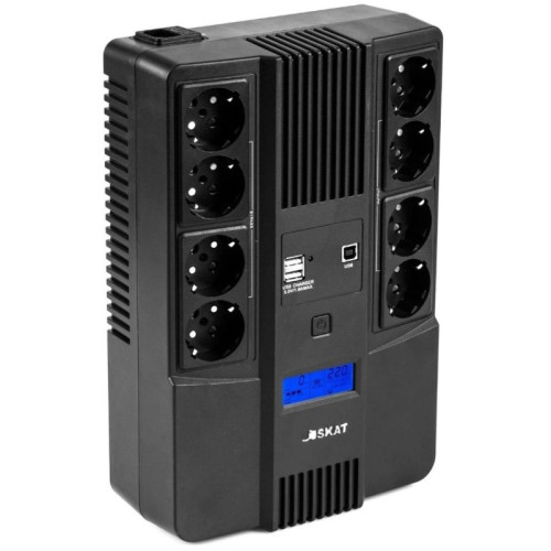 Источник бесперебойного питания Бастион SKAT-UPS 1000-AID-IN-1x9-8 600Вт 1000ВА черный