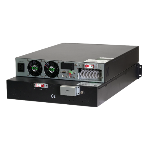 Systeme Electric Smart-Save Online SRV  10000 ВA, 10000 Вт, 230 В, 1:1, 2U+2U, конвертируемый форм-фактор, 16 шт. АКБ, 12В 9Ач, клеммы, размеры 440x600x174 мм