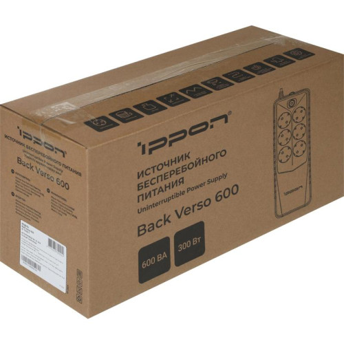 Источник бесперебойного питания Ippon Back Verso 600 300Вт 600ВА черный