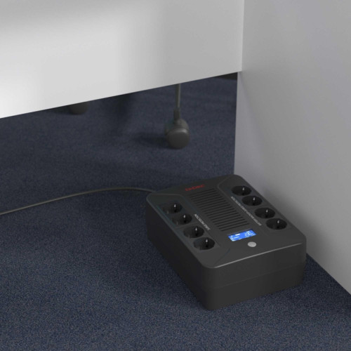 Линейно-интерактивный ИБП ДКС серии Info PDU, 1000 ВА/600 Вт, 1/1,8xSchuko, LCD, 1x9Aч Линейно-интерактивный ИБП ДКС серии Info PDU, 1000 ВА/600 Вт, 1/1,8xSchuko, LCD, 1x9Aч