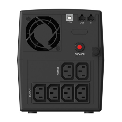 Башенный линейно-интерактивный ИБП/ ИБП CBR [QTM-1200T-6I-LCUC] Line Interactive  1200VA/720W 9Ah12V 6 x С13, HID-USB, RJ45/11