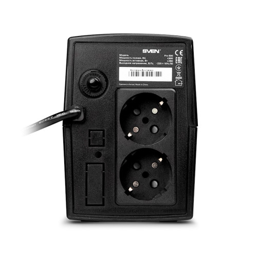 ИБП SVEN Pro 800, линейно-интерактивный, автоматический стабилизатор напряжения, 480Вт, 800Ва, 2 евророзетки/ UPS SVEN Pro 800, line-interactive, automatic voltage regulator, 480W, 800Va, 2 outlets ИБП SVEN Pro 800, линейно-интерактивный, автоматический стабилизатор напряжения, 480Вт, 800Ва, 2 евророзетки/ UPS SVEN Pro 800, line-interactive, automatic voltage regulator, 480W, 800Va, 2 outlets