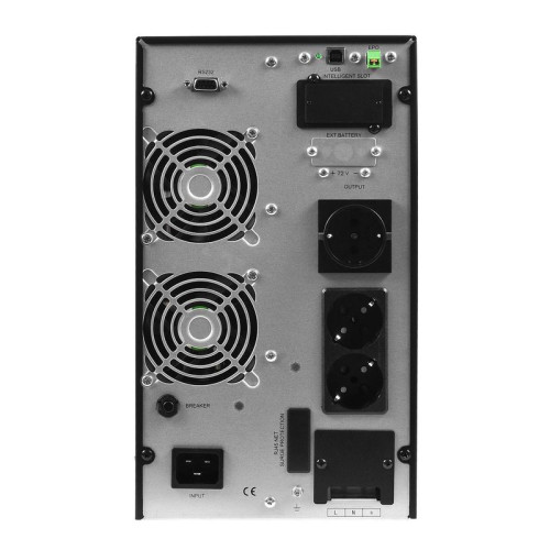 ИБП POWERMAN Online 3000, LCD, двойного преобразования, 3000ВА, 2700Вт, 2 евророзетки с резервным питанием, USB, RS232, слот SNMP, разъем EPO, внешний блок батарей (в комплект не входит),  191 х 460 х 337 мм., 11 кг./ UPS POWERMAN Online 3000, LCD, dual c