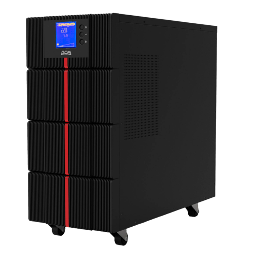 UPS Powercom MAC-10K, double conversion, 10KVA, 10KW, LCD, Tower, 8 IEC320 C13 sockets with backup power, 2 C19 sockets, terminal block, USB, RS-232, SNMP card slot, EPO, RJ45 protection, WxDxH 257x590x570mm., weight 88.4kg.