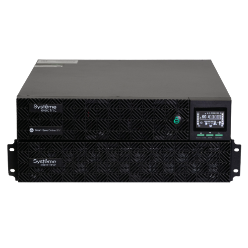 Systeme Electric Smart-Save Online SRV 6000 ВA, 6000 Вт, 230 В, 1:1, 2U+2U, конвертируемый форм-фактор, 16 шт. АКБ, 12В 9Ач, клеммы, размеры 440x600x174 мм
