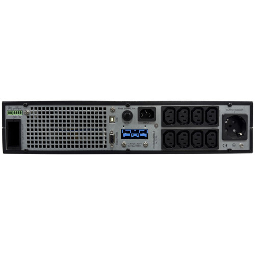 Systeme Electric Smart-Save Online SRT 3000 ВА 2 поколения, конвертируемый форм-фактор 2U, 230 В, 8 розеток IEC C13 + 1хС19, SmartSlot, LCD, USB HID, SNMP карта, RS-232, версия с возможностью увеличения времени автономии