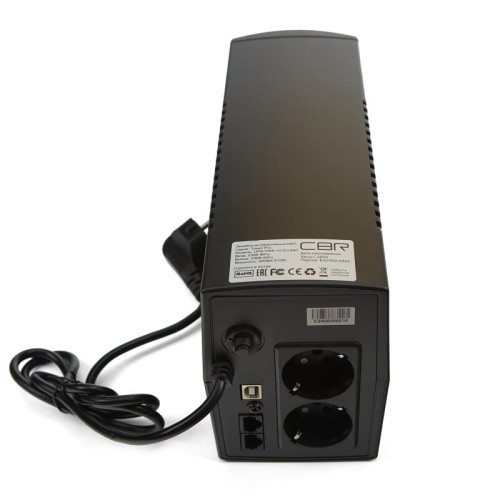 Башенный линейно-интерактивный ИБП/ ИБП CBR [UPS-TWP-101EJ-850] 850VA/510W, Schuko CEE 7 x2 outlets, LED, USB Type-B, RJ11/45 AVR, SEC, 12V/8Ah