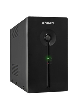 ИБП CROWN 1200VA/720W, металл, 2x12V/9AH, розетки 4*IEC + 2*EURO+1*IEC bybass, трансформатор AVR 140-290V, съёмный кабель 1.8м, фильтр телефонной и ethernet линии RJ11/45, USB-порт/ UPS CROWN 1200VA/720W, metal, 2x12V/9AH, 4*IEC + 2*EURO sockets +1*IEC by