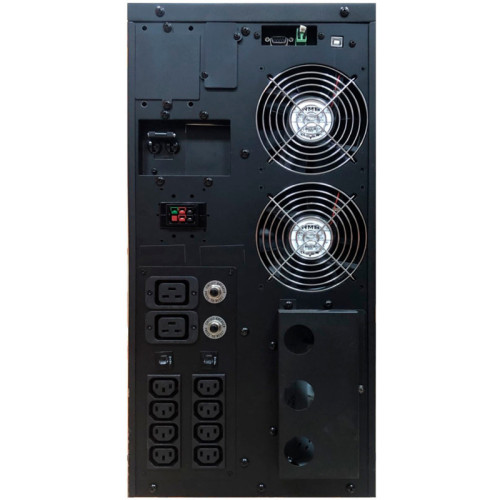 UPS Powercom MAC-10K, double conversion, 10KVA, 10KW, LCD, Tower, 8 IEC320 C13 sockets with backup power, 2 C19 sockets, terminal block, USB, RS-232, SNMP card slot, EPO, RJ45 protection, WxDxH 257x590x570mm., weight 88.4kg.