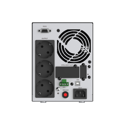 Башенный ИБП с топологией двойного преобразования/ ИБП CBR [ESN-1KT-3F-LCHERSC] Online 1000VA/1000W Tower 3 x Schuko, LCD, HID-USB, RS232, EPO, SNMP slot