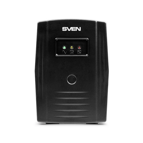 ИБП SVEN Pro 600, линейно-интерактивный, автоматический стабилизатор напряжения, 360Вт, 600Ва, 2 евророзетки, черный, габариты 100х295х145мм, 4,3кг./ UPS SVEN Pro 600, linear-interactive, automatic voltage regulator, 360W, 600Va, 2 eurosockets, black, dim