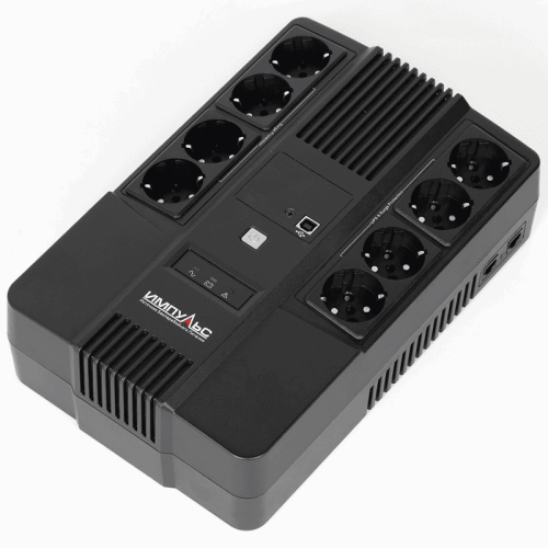 ИБП МАСТЕР 1000, 1000/600 ВА/Вт, LED, USB, RJ11/RJ45, SCHUKOx8/ line-interactive AS brick