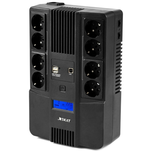 Источник бесперебойного питания Бастион SKAT-UPS 800-AID-IN-1x9-8 480Вт 800ВА черный