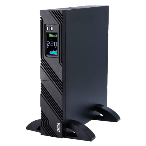 UPS POWERCOM SPR-1000, line-interactive, 1000 VA, 800 W, LCD, Rack / Tower, 8 IEC320 C13 sockets with redundant power supply, USB, RS-232, SNMP card slot, RJ45 protection, WxDxH 428x453x84 mm, 18.3 kg