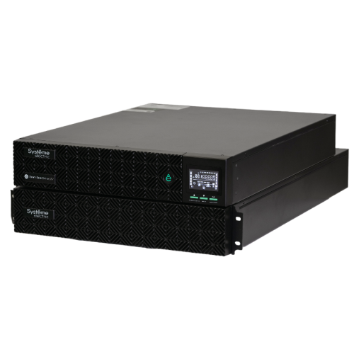 Systeme Electric Smart-Save Online SRV 6000 ВA, 6000 Вт, 230 В, 1:1, 2U+2U, конвертируемый форм-фактор, 16 шт. АКБ, 12В 9Ач, клеммы, размеры 440x600x174 мм