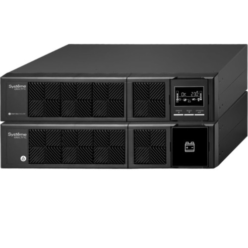 ИБП Systeme Electric Smart-Save Online SRV 1000 ВА, конвертируемый форм-фактор 4U, 230 В, 6 розеток  IEC C13, SmartSlot, LCD, USB HID, версия с возможностью увеличения времени автономии, 2 кор.