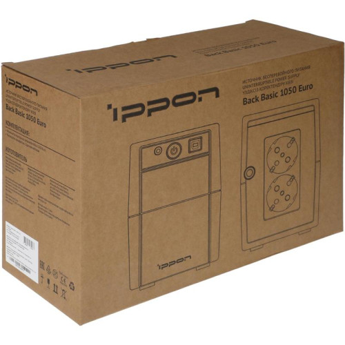 Источник бесперебойного питания Ippon Back Basic 1050 Euro 600Вт 1050ВА черный