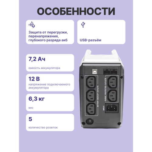 Powercom IMP-625AP 625 VA, 375 Wt