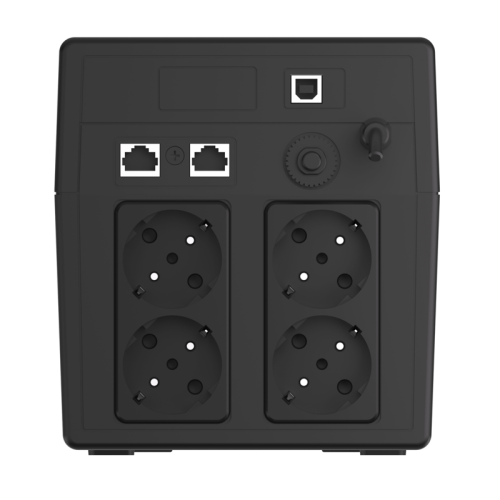 Башенный линейно-интерактивный ИБП/ ИБП CBR [UPS-TWK-101EJ-1000] 1000VA/600W, Schuko CEE 7 x4 outlets, LED, USB Type-B, RJ11/45, AVR, 12V/7Ah*2